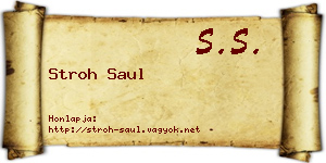Stroh Saul névjegykártya